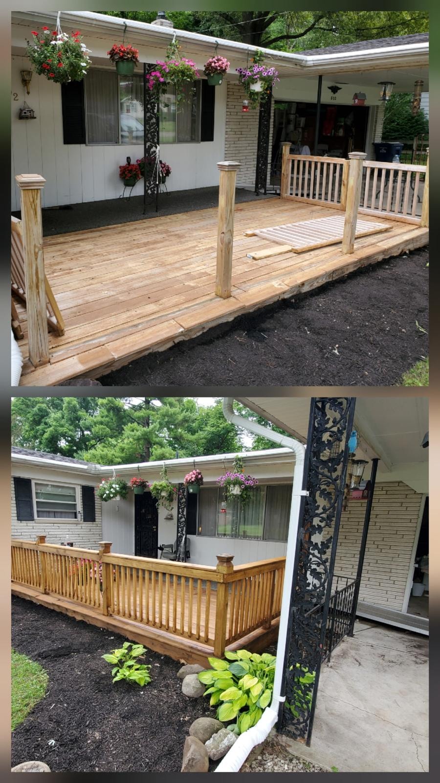 Front Deck with Decorative Posts