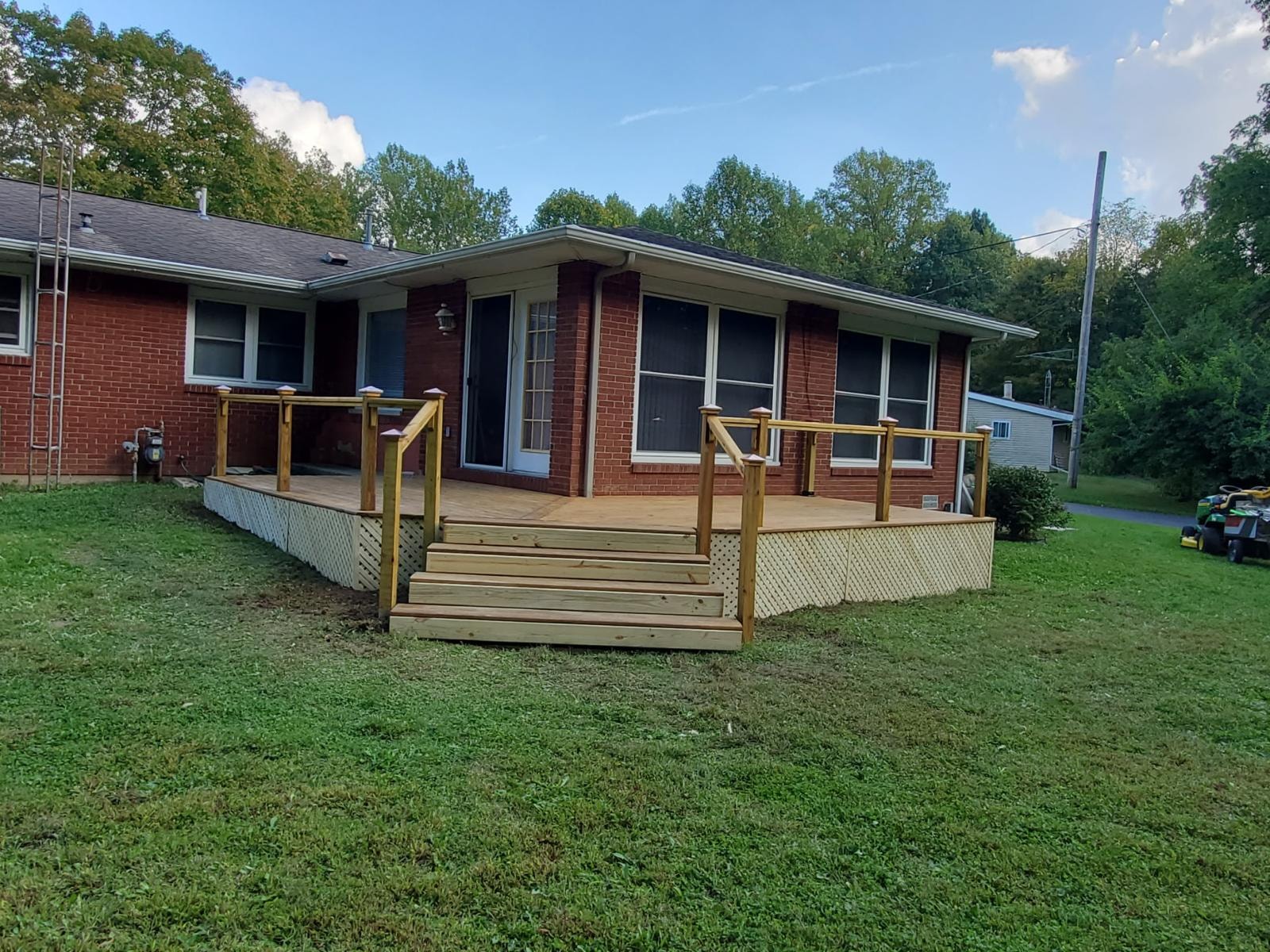 Front Deck with Lattice Skirting